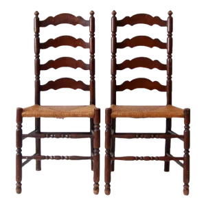 Tell City Chair Company Rush Seat Dining Chairs Pair