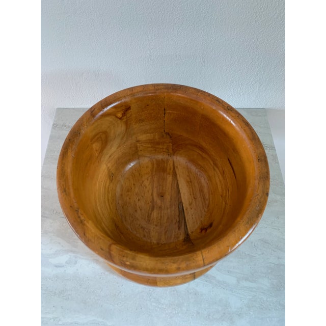 Farmhouse Early 20th Century Handcrafted Rustic Solid Wood Bowl For Sale - Image 3 of 9