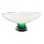 Modern White & Emerald Green Art Glass Pedestal Bowl 12" For Sale