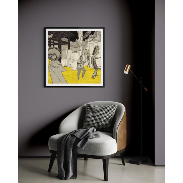 Yellow Thank You! By Steve Moors 31"x31" Framed For Sale - Image 8 of 9