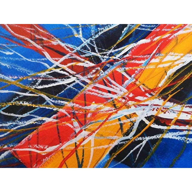 Abstract Composition is a suggestive artwork realized by the Belgian artist Martine Goeyens in 2020 Digigraph print....