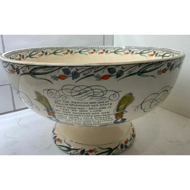 Late 19th Century Burgess & Leigh Farmers Arms 12" Punch Bowl, 8 cups , God Speed The Plough For Sale - Image 11 of 18