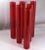 Six Scandinavian Toll Red Cylindrical Vases 15.5 x 2.5 in. Vintage labels Very rare
