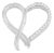 .925 Sterling Silver 1/4 cttw Round Cut Diamond Ribbon and Heart Accent Pendant Necklace (H-I, I2-I3) For Sale