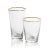 Mid-Century Modern Negroni Hammered Tapered Double Old Fashioned Glass W/ Gold Rim - Set of 4 For Sale - Image 3 of 4