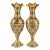 Mid 20th Century Vintage Hand Crafted Solid Brass Kashmiri Floral Enamel Motif Vase With Raffle Edges- a Pair For Sale
