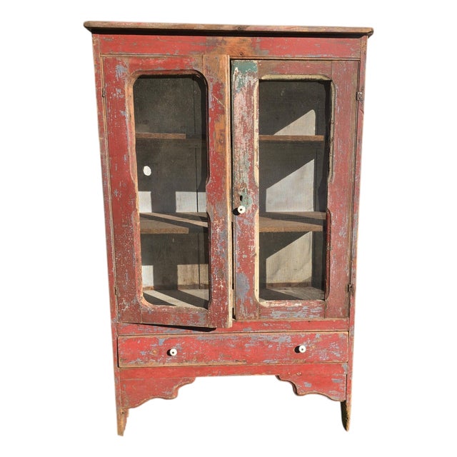 Mid 19th Century Early Painted Pie Safe For Sale