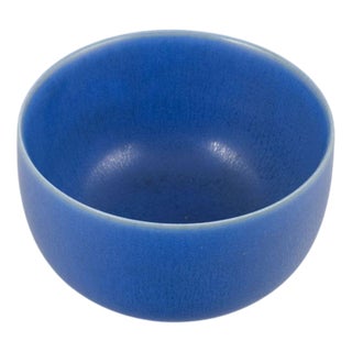 Matte Deep Blue Glazed Stoneware Bowl by Per Linnemann-Schmidt for Palshus, 1960s For Sale