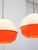 Italian Space Age Orange Acrylic Glass and Brass Pendant Lamp, 1970s For Sale - Image 4 of 18