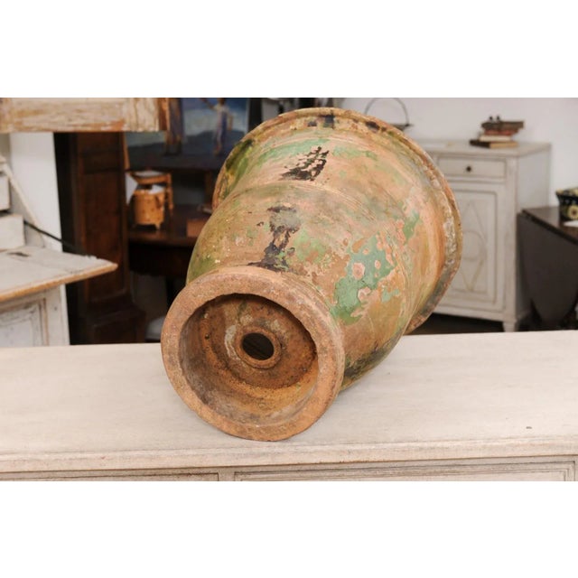 French Provincial French Provençal Early 19th Century Anduze Vase with Hints of Green and Brown For Sale - Image 3 of 12