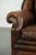 Vintage English Cowhide Chesterfield Wing Armchair For Sale - Image 10 of 13