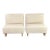 Set of 2 Maiden Home Modern White Armless Lounge Chairs With Wooden Legs For Sale