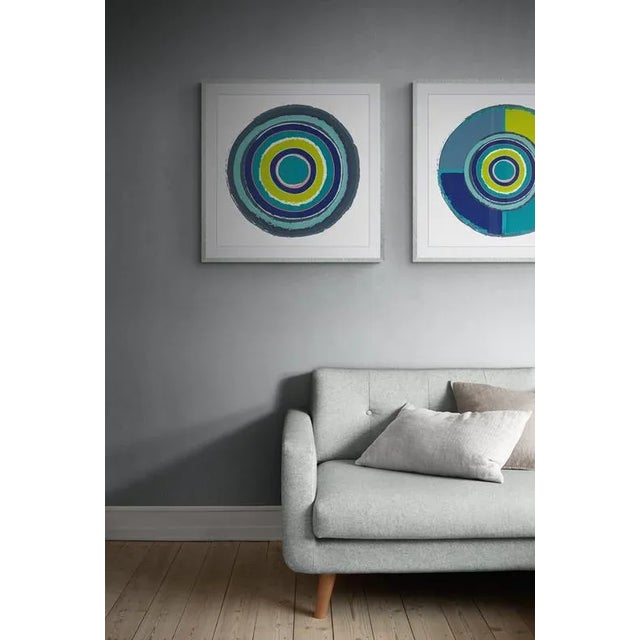 This colorful, mid century inspired fine art print is digitally printed on premium white matte paper. While sold...