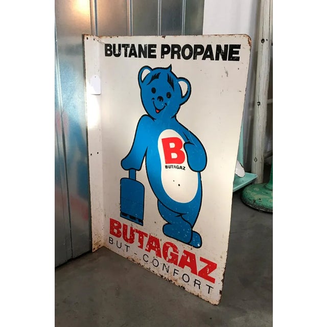 Mid-Century Modern French Glazed Advertising Butagaz Sign, 1950s For Sale - Image 3 of 7