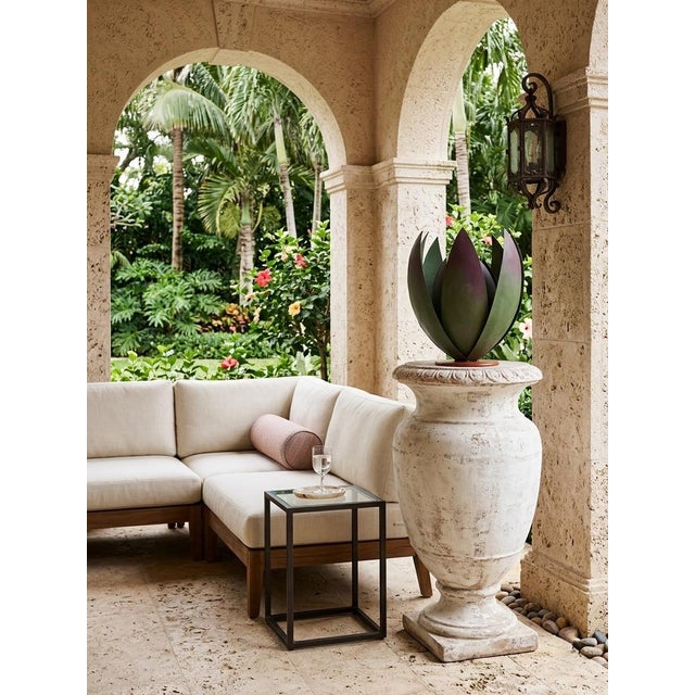 Vintage Moroccan Hand-Crafted Metal Lotus Sculpture For Sale In West Palm - Image 6 of 11