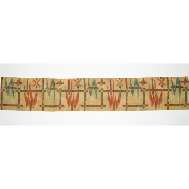 Early 21st Century Japanese Asa Linen Table Runner with Kasuri Ikat Grid by Renaras For Sale - Image 5 of 6