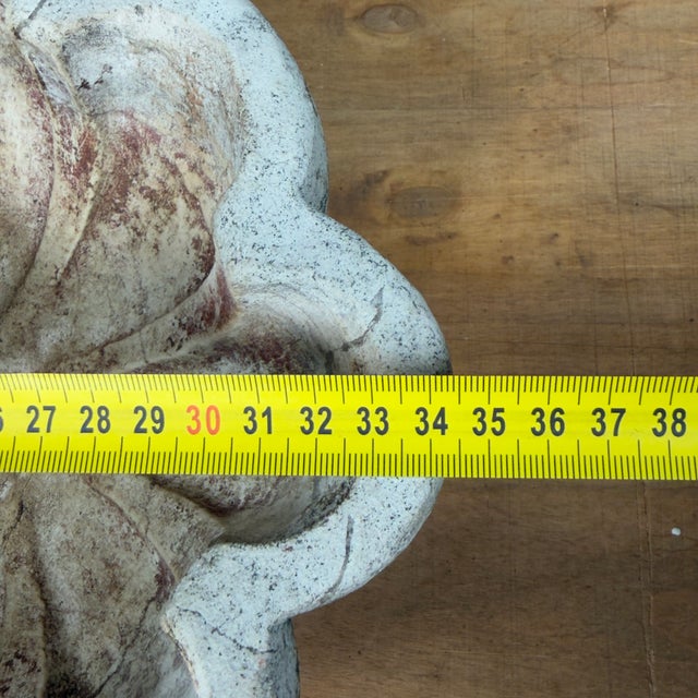 Gray Antique Holy Water Stoup in Carved Stone For Sale - Image 8 of 11