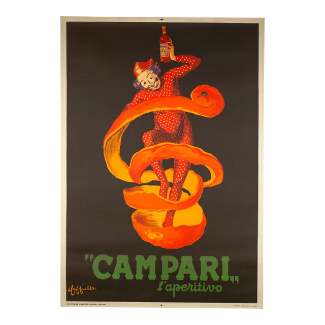 1950s Campari l'Aperitivo Leonetto Cappiello Original Italian Poster For Sale