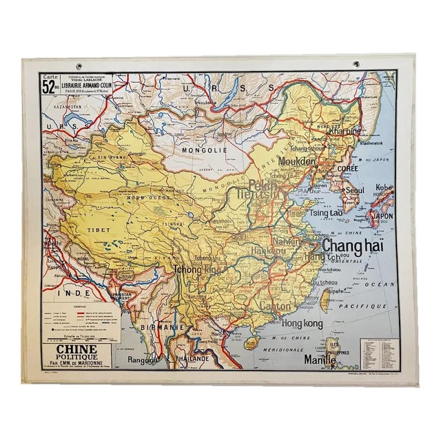 Map of China, 1960s For Sale