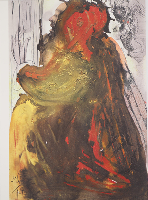 Salvador Dali, La Prière de David, Lithograph