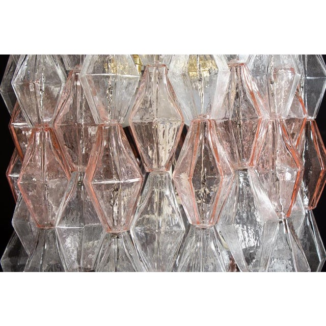 1950s Venini Pink and Ice Poliedri Chandelier by Carlo Scarpa, 1955 For Sale - Image 5 of 15