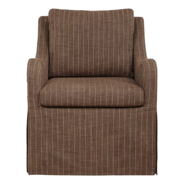 Luisa Pinstripe Swivel Chair For Sale