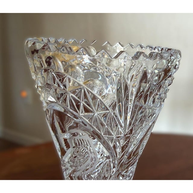 Hollywood Regency 1980s Vintage Lead Crystal Byrdes Cornucopia West Germany For Sale - Image 3 of 9