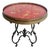 Antique Chinoiserie Red Lacquer Tray-Top Table I Ornate Cast Iron Base Coffee/Tea Table I Vintage English/French Accent Round Table I Circa 1880-1910 For Sale