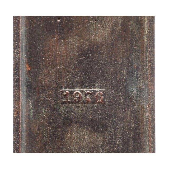 Mid 20th Century Vintage Traditional 11.5 In. Reading Brass Door Push Plate For Sale - Image 5 of 5