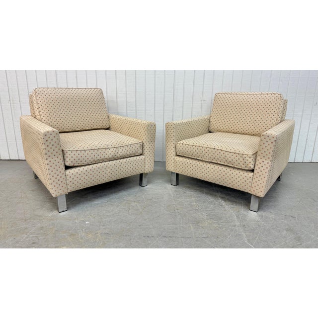 Postmodern Vintage Milo Baughman Style Club Chairs - Set of 2 For Sale - Image 3 of 9