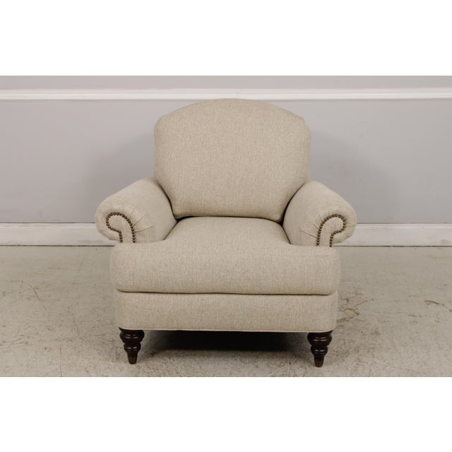 Ethan Allen Ethan Allen Upholstered Club Chair & Ottoman For Sale - Image 4 of 18