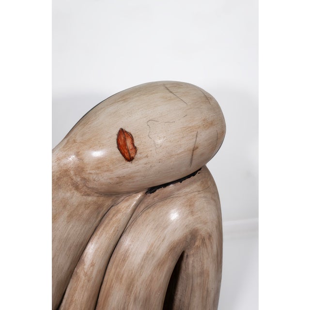 Vintage Large Ceramic Brancusi Style Nude Female Figure Ceramic Floor Sculpture For Sale - Image 4 of 6