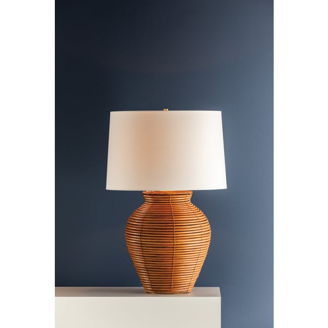 2020s Hudson Valley Lighting Newark 19.5 in. 1 Light Table Lamp in Vintage Gold Leaf Finish For Sale - Image 5 of 10