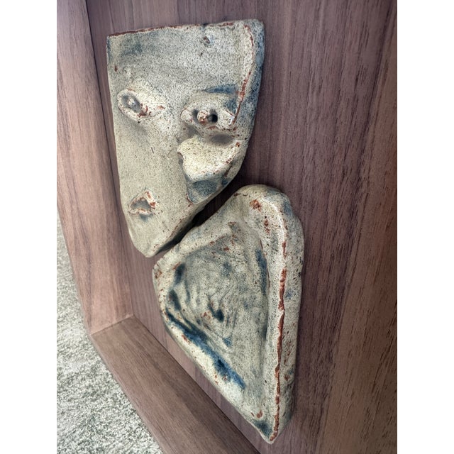 Chestnut Mid 20th Century Abstract Ceramic Wall Art, Framed For Sale - Image 8 of 11