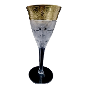Queen Elizabeth II Rare Monogrammed Moser Splendid Goblet a Gift From the Czech Republic on the Occasion of Her Wedding in 1947. 8-3/4” Tall. Signed.