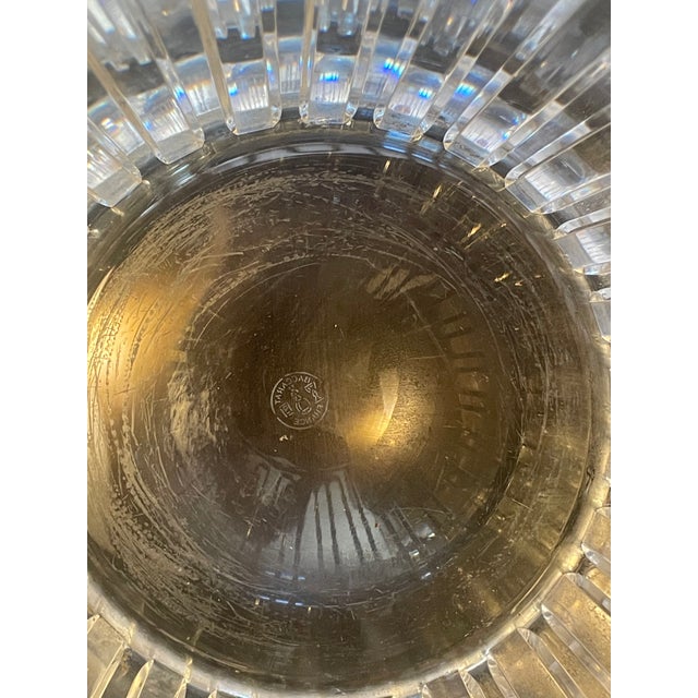 A vintage Baccarat Harmonie Crystal ice bucket, 9 inches tall, with Baccarat France stamp on bottom. Weighs over 22 pounds.