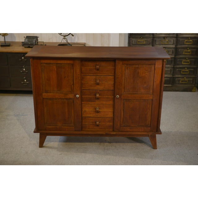 Reconstruction Oak Buffet by René Gabriel, 1940s For Sale - Image 9 of 12