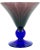 Art Deco Vintage Set of 4 Martini Glasses Purple Cobalt Blue Art Deco Style Cocktail Stemware For Sale - Image 3 of 12