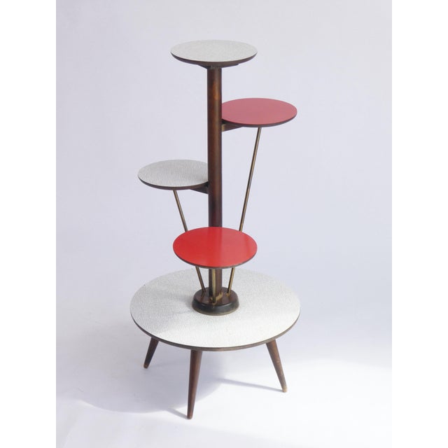 Mid-Century Modern Mid-Century Red and White 4-Tier Plant Stand from Ilse Möbel, Germany, 1960s For Sale - Image 3 of 11