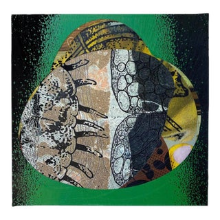 "Aggregate Set in Green" by Michael DesRosiers Abstract Mixed Media on MDF Panel (2025) For Sale