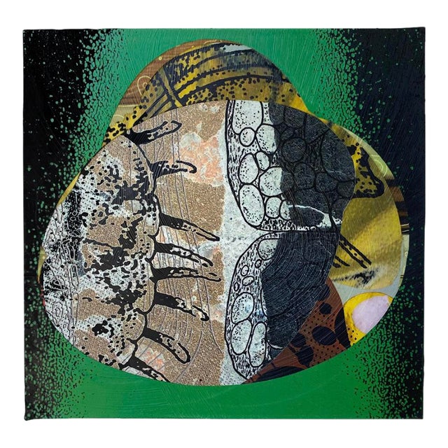 "Aggregate Set in Green" by Michael DesRosiers Abstract Mixed Media on MDF Panel (2025) For Sale
