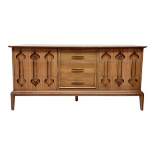 1950s Mid-Century Modern Tall Boy Chest of Drawers Kent Coffey Perspecta Moroccan, Attributed For Sale