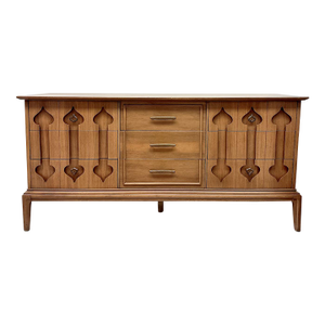 1950s Mid-Century Modern Tall Boy Chest of Drawers Kent Coffey Perspecta Moroccan, Attributed