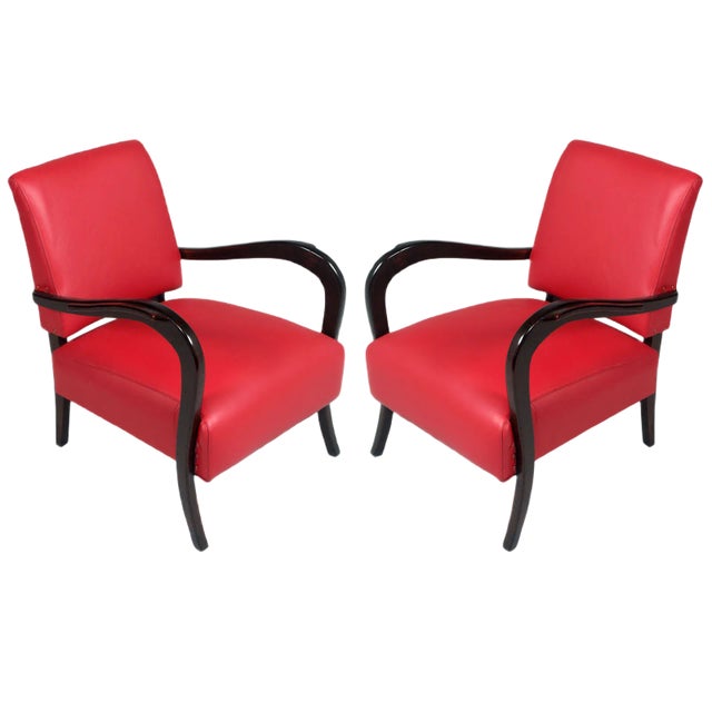 Art Deco Ebonized Walnut Lounge Chair, 1930s For Sale