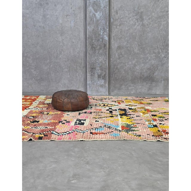 Colorful Abstract Handwoven Berber Wool Rug - 8.9 X 7.1 Ft For Sale - Image 9 of 9