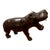 Early 20th Century French Carved Patinated Leather Hippo Sculpture For Sale