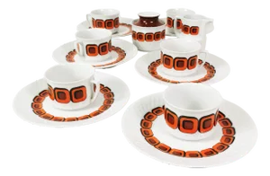 Space Age Coffee and Tea Set from Schirnding, Germany, 1970s, Set of 15
