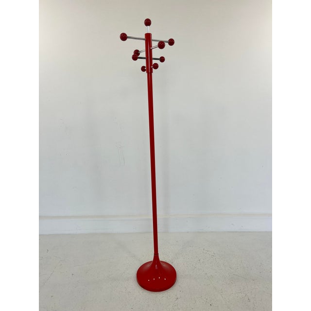 Metal Vintage Red Coat Rack, 1980s For Sale - Image 7 of 7