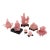 Chinese Pink Rock Crystal Sculptures, 7 Pcs. For Sale