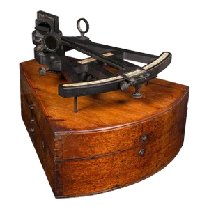 Antique Cased Octant, Scottish, Ebony, Navigation Instrument, Sextant, Victorian